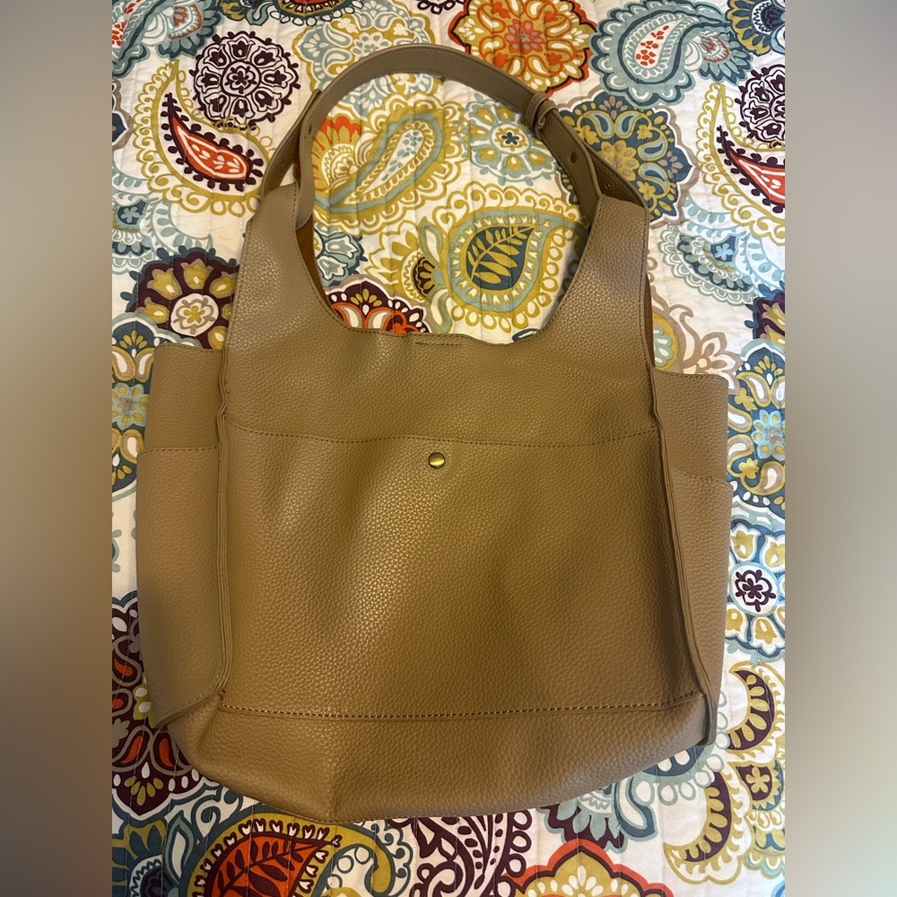 Anthropologie Faux Tan Leather Bag